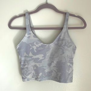 Lululemon Gray Camo sports bra/crop top - Size 6